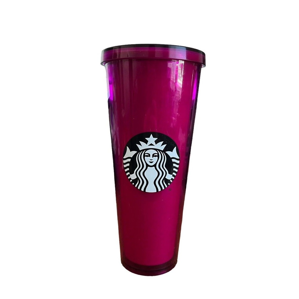 Rare Starbucks Coffee  Tumbler Cold Cup Fuchsia Jelly Gummy 2016 Venti 24oz